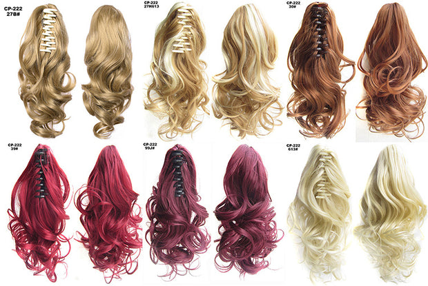 Long Wave Gray Wrap-Around Ponytail Clip-In