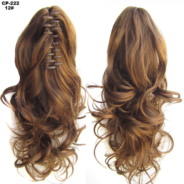 Long Wave Gray Wrap-Around Ponytail Clip-In