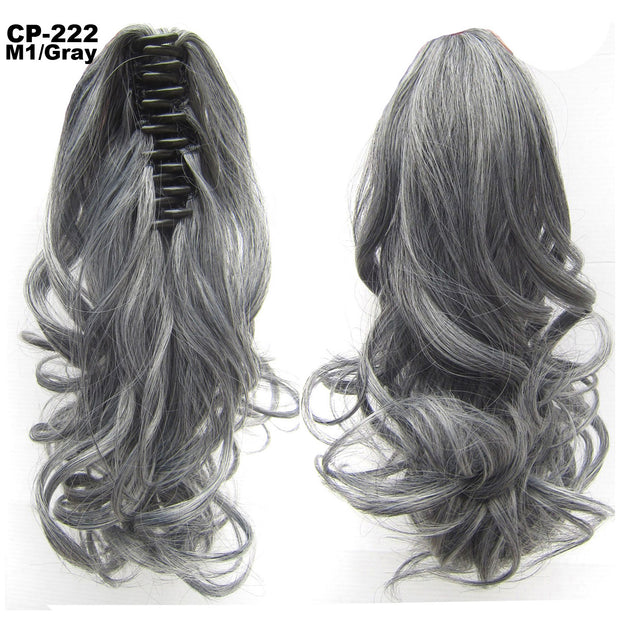 Long Wave Gray Wrap-Around Ponytail Clip-In
