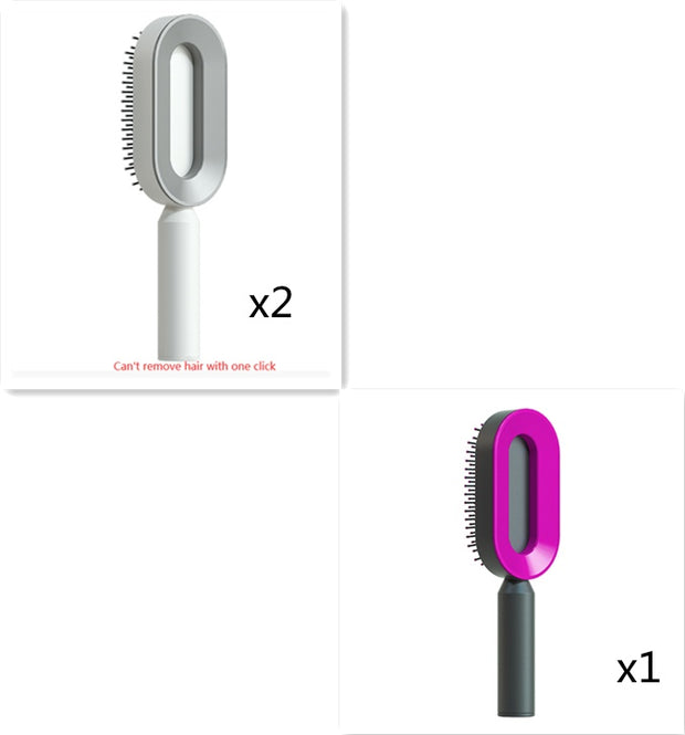 Self Cleaning Hair Brush with Scalp Massage