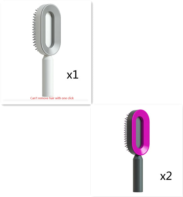 Self Cleaning Hair Brush with Scalp Massage