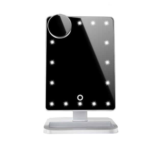 LED Touch Makeup Mirror with Bluetooth & 10X Zoom