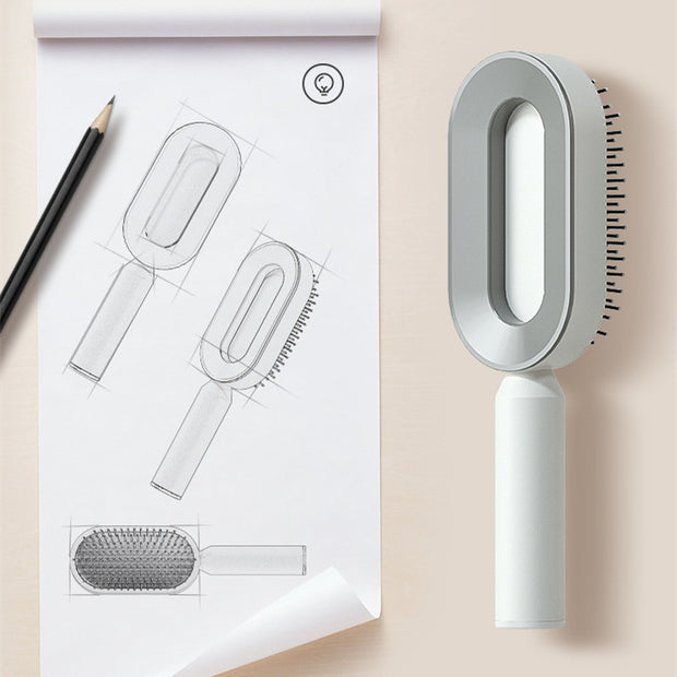 Self Cleaning Hair Brush with Scalp Massage