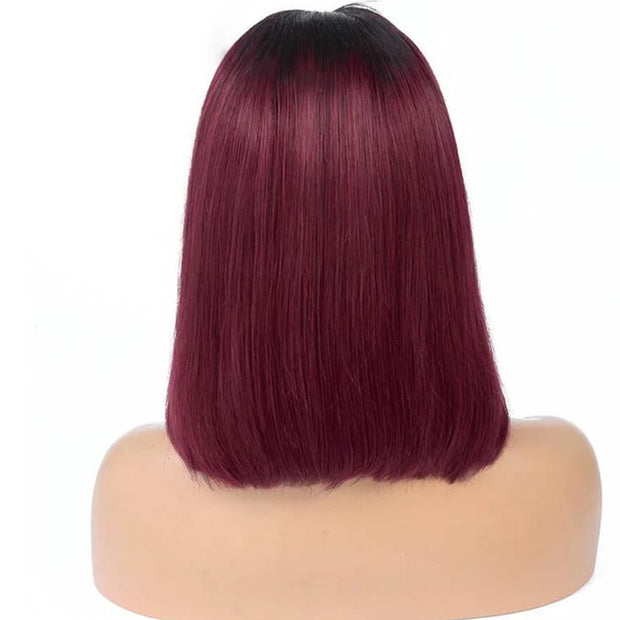 Short Straight Bob Wig – 1B to 99J Colored Human Hair