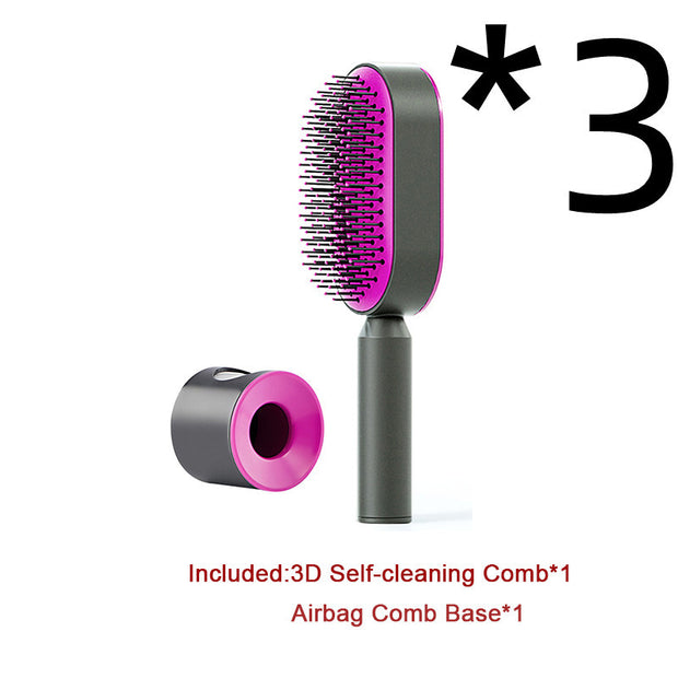 Self Cleaning Hair Brush with Scalp Massage