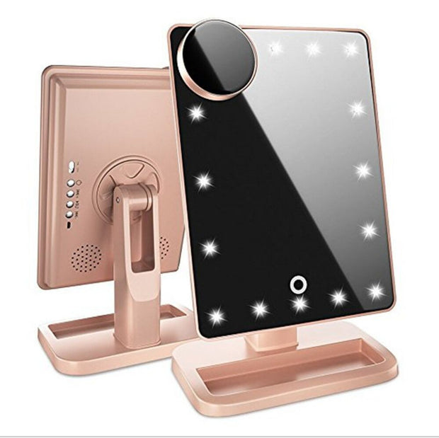 LED Touch Makeup Mirror with Bluetooth & 10X Zoom