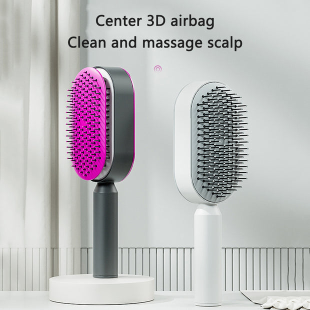 Self Cleaning Hair Brush with Scalp Massage