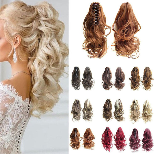 Long Wave Gray Wrap-Around Ponytail Clip-In