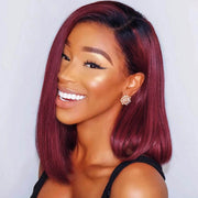Short Straight Bob Wig – 1B to 99J Colored Human Hair